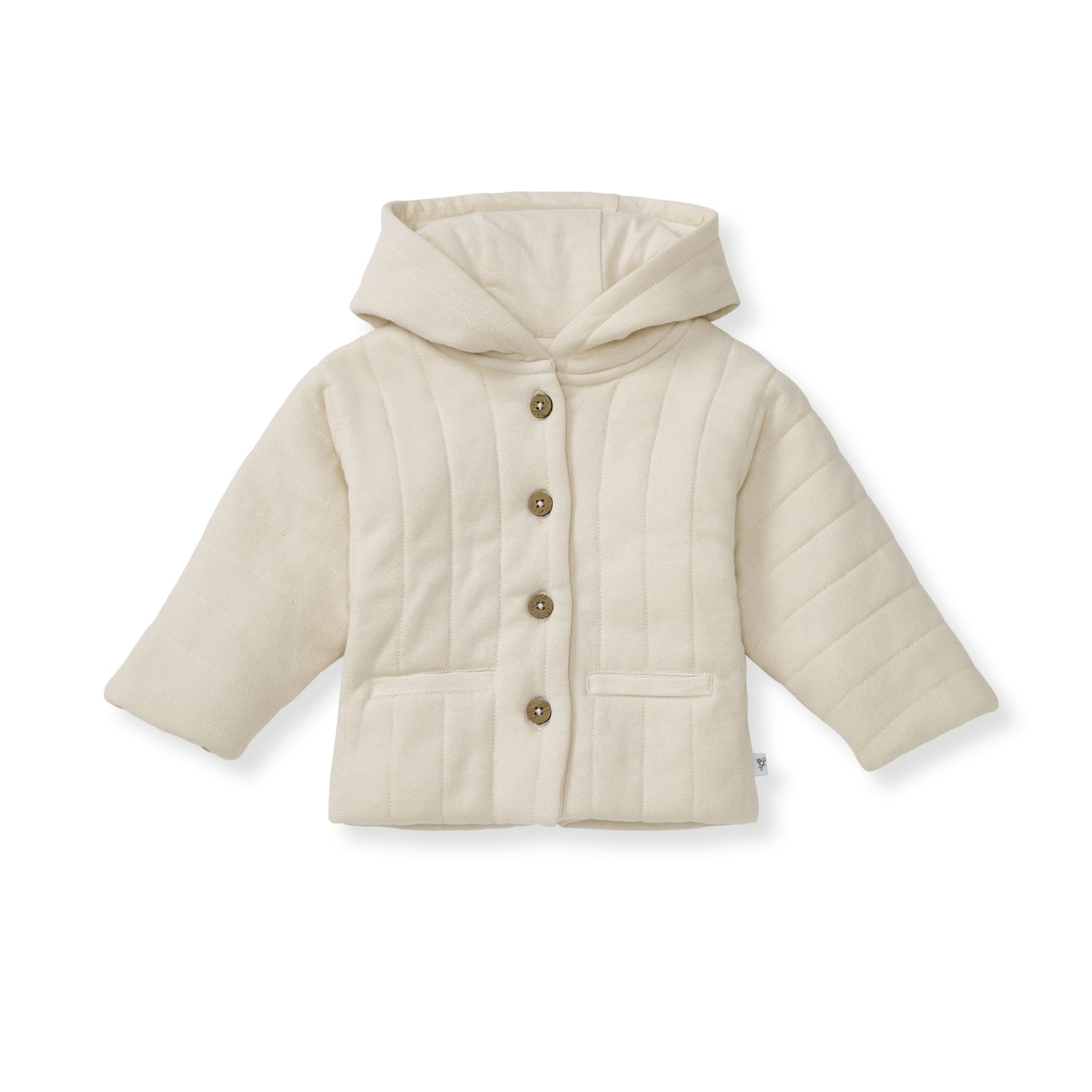 Organic Cotton Quilted Jacket - Oat - 0-3M