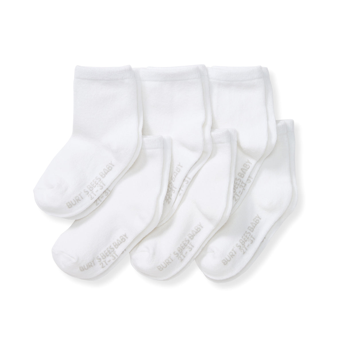Burt's Bees Baby Solid Organic Cotton Baby Crew Socks 6 Pack