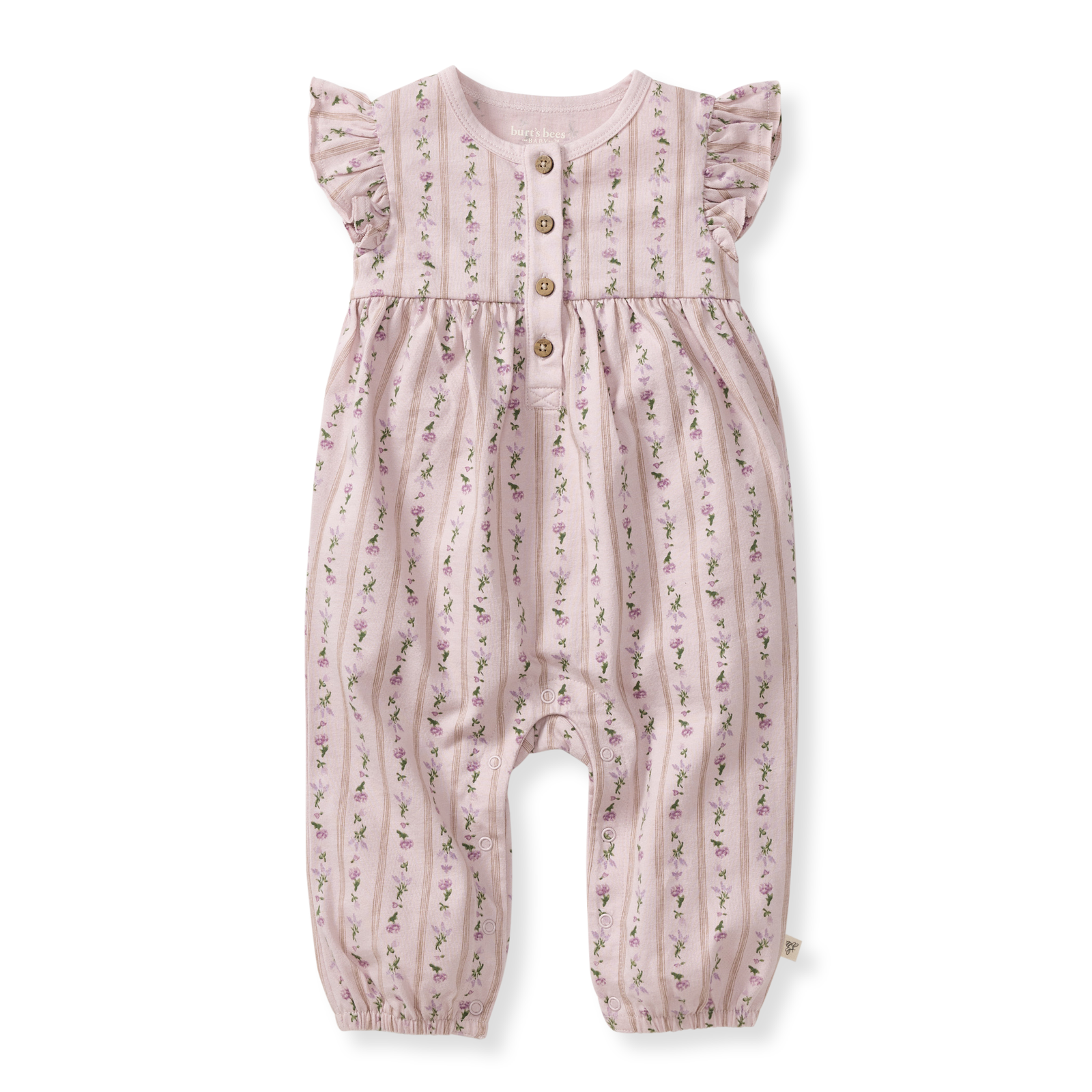 Farmhouse Floral Organic Baby Girl Jumpsuit