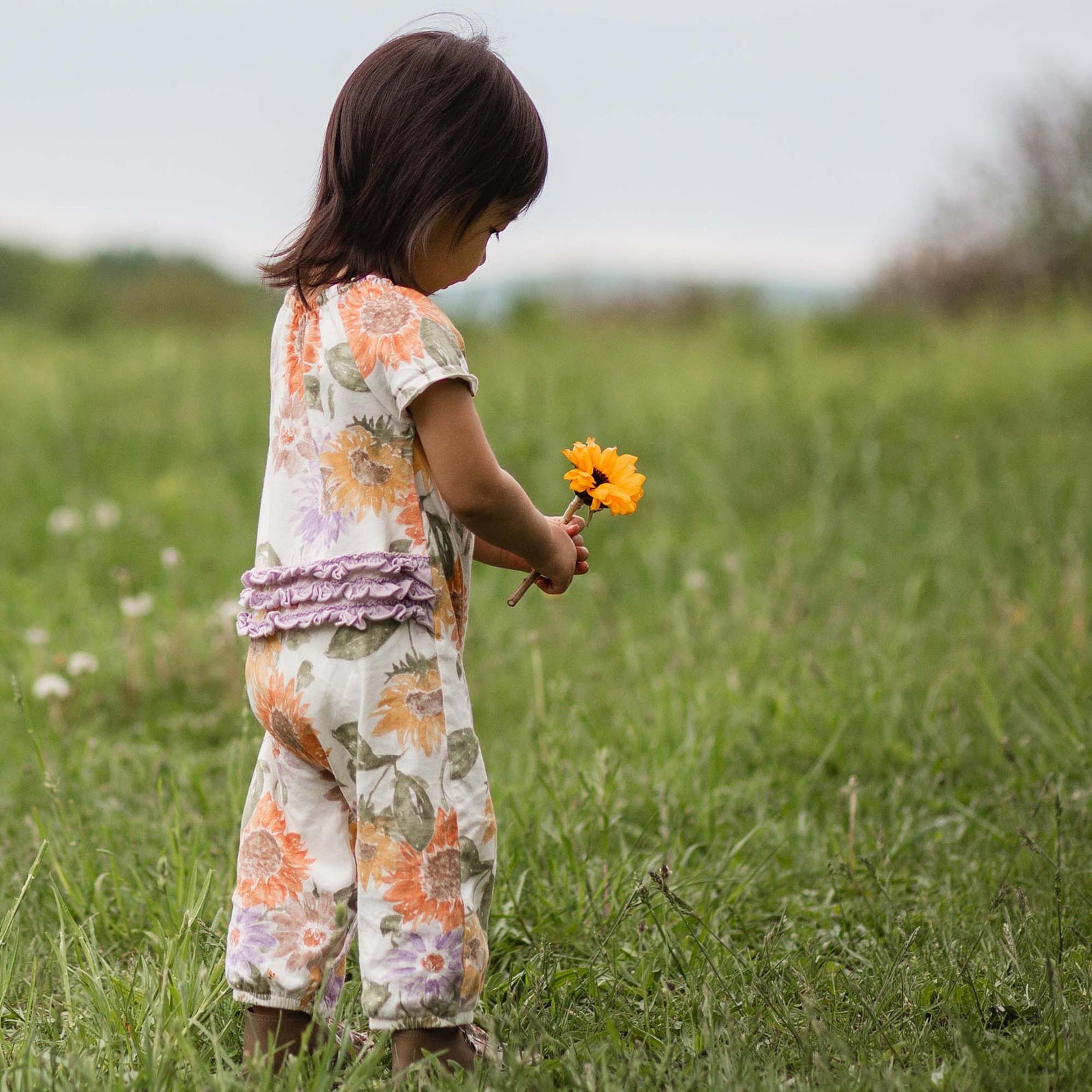 Product Image 1 of Sweet Sunflowers Organic Baby Girl Jumpsuit