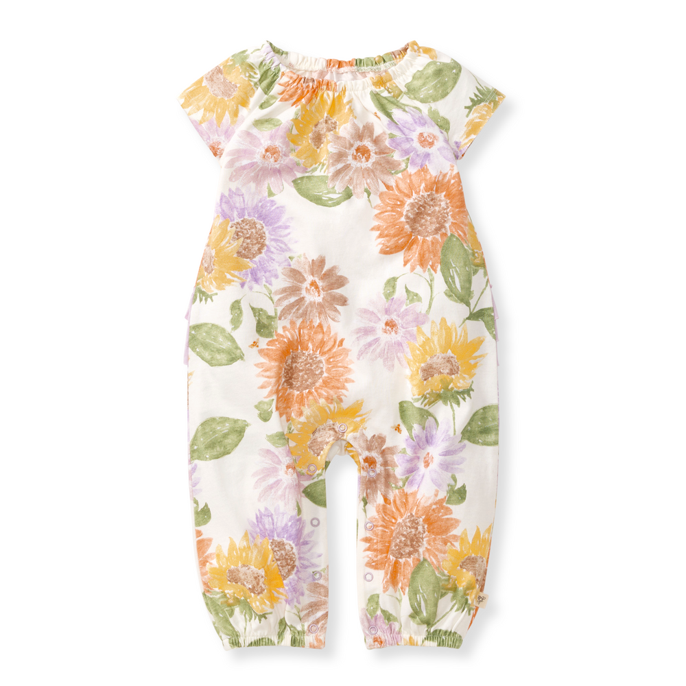 Sweet Sunflowers Organic Baby Girl Jumpsuit