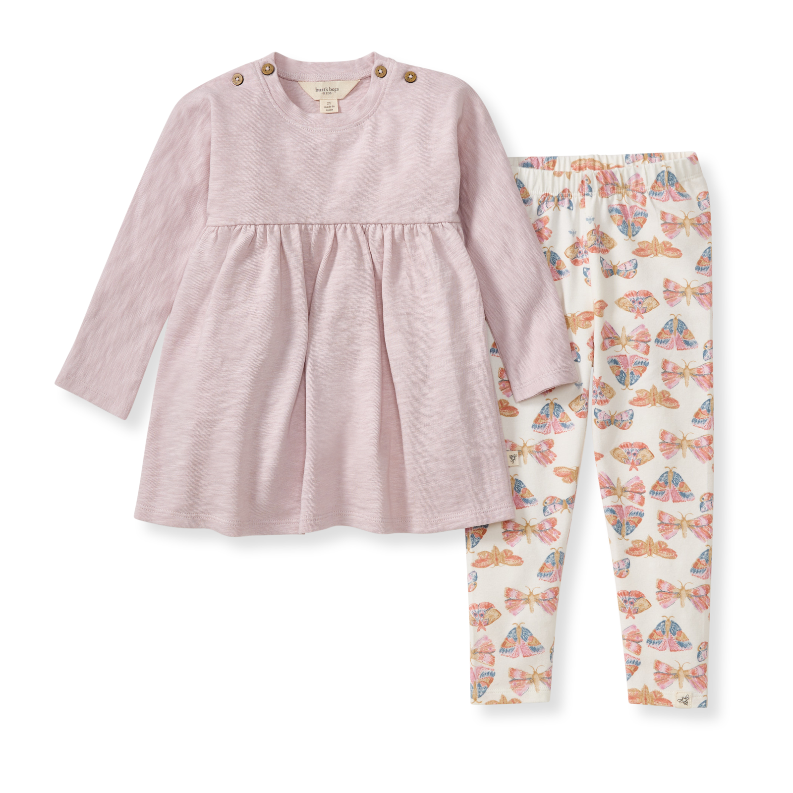 Chunky Slub Tunic & Boho Butterflies Pants Set