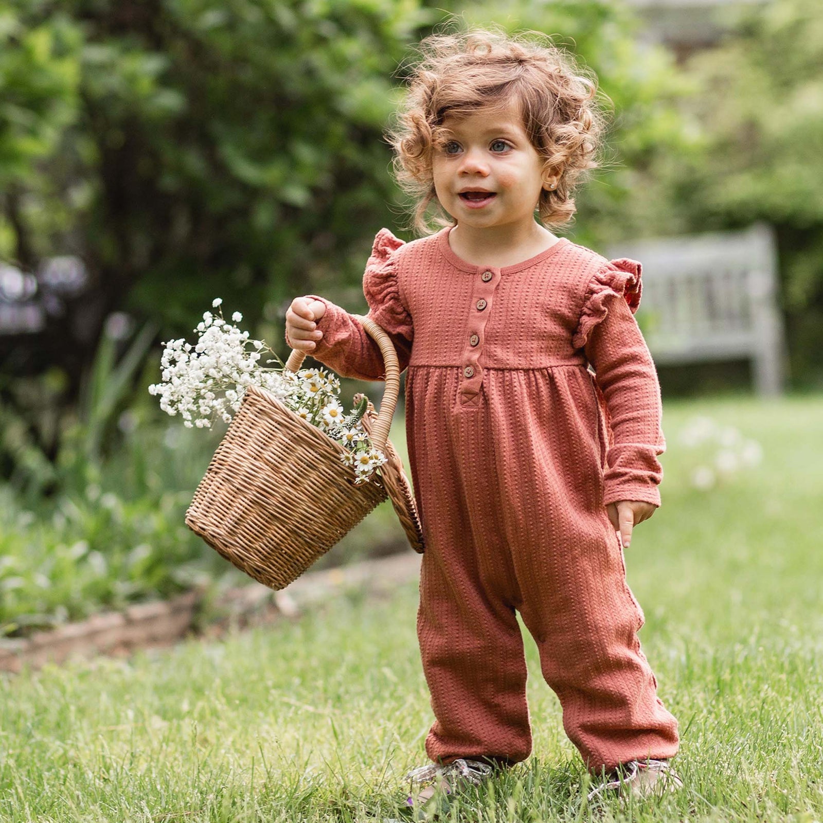 Product Image 1 of Dotted Rib Organic Baby Girl Jumpsuit