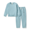 Seamed Organic Blue Sweatshirt & Pants Set