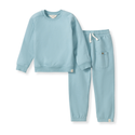 Seamed Organic Blue Sweatshirt & Pants Set