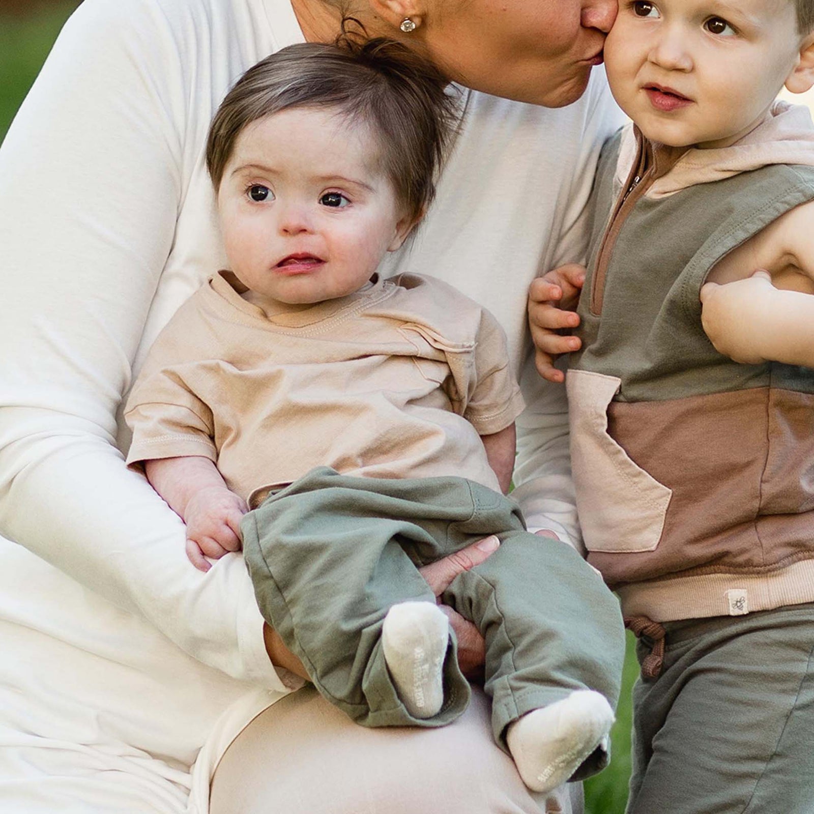 Product Image 1 of Drop Shoulder Organic Boy Tee & Pants Set - Soft Mocha