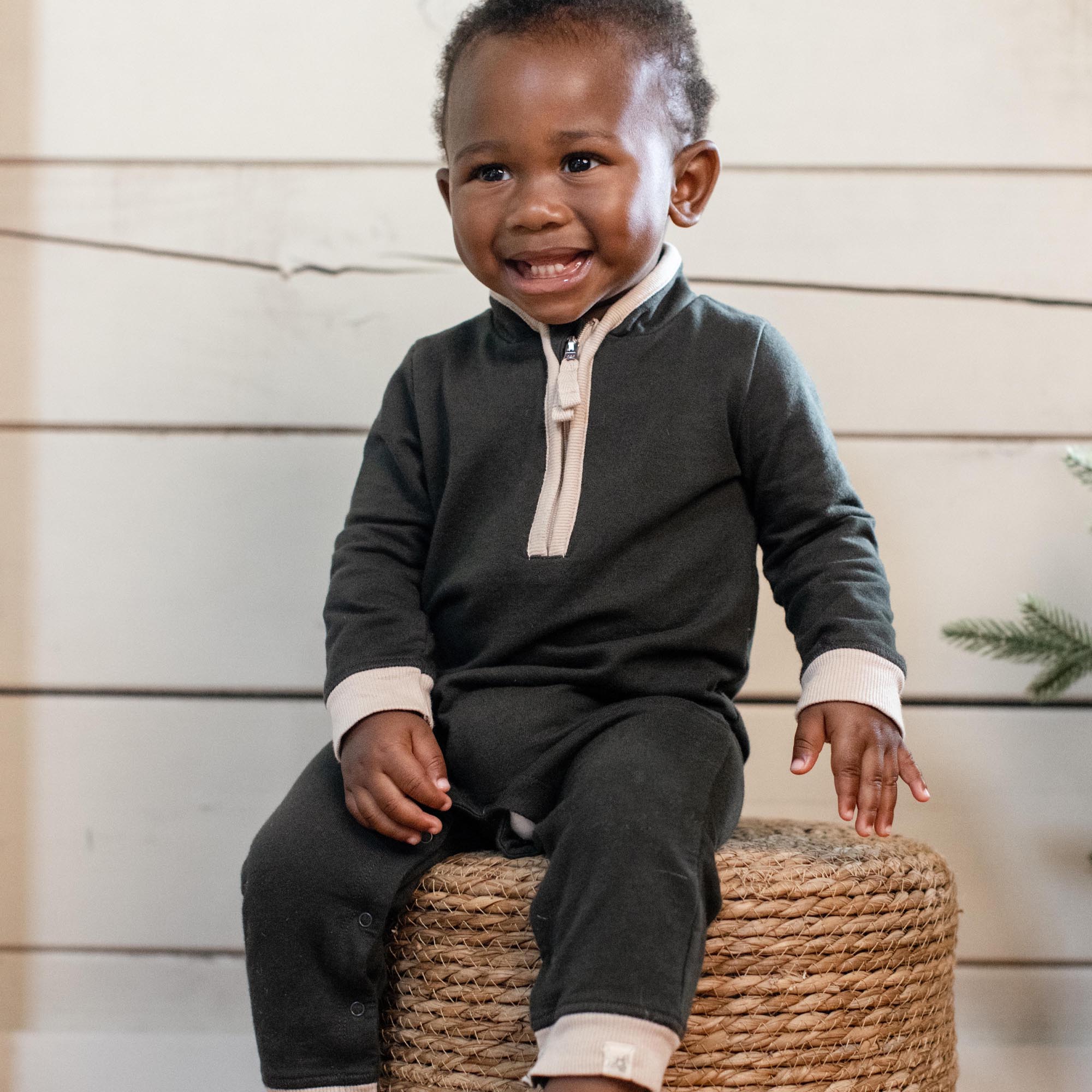 Quarter Zip Baby Boy Jumpsuit – Burt's Bees Baby