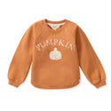 Orange organic cotton sweatshirt with raglan sleeves, 'PUMPKIN' and pumpkin icon