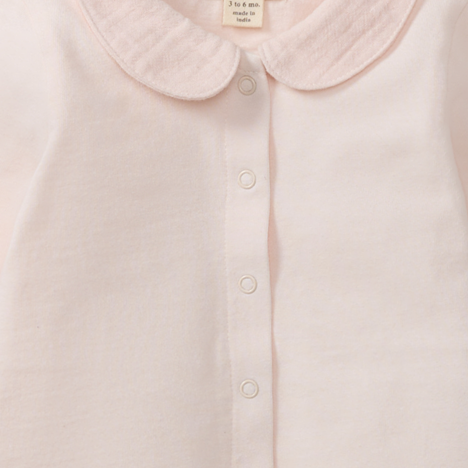 Muslin Collar Baby Girl Pink Jumpsuit Swatch