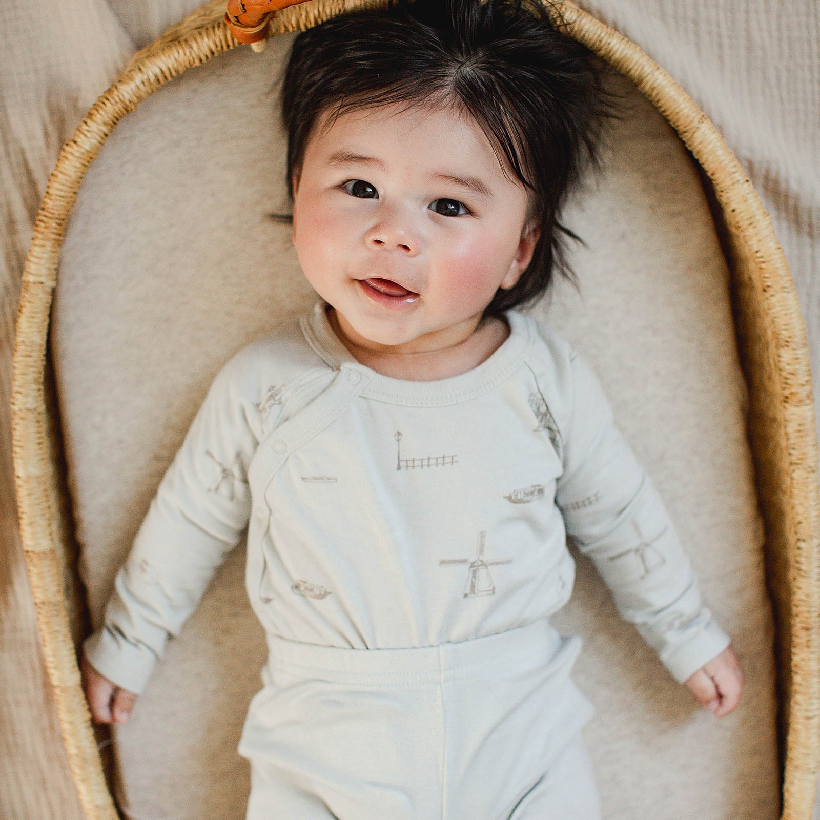 Product Image 1 of Amsterdam 3 Piece Bodysuit & Pant Set - Morning Blue