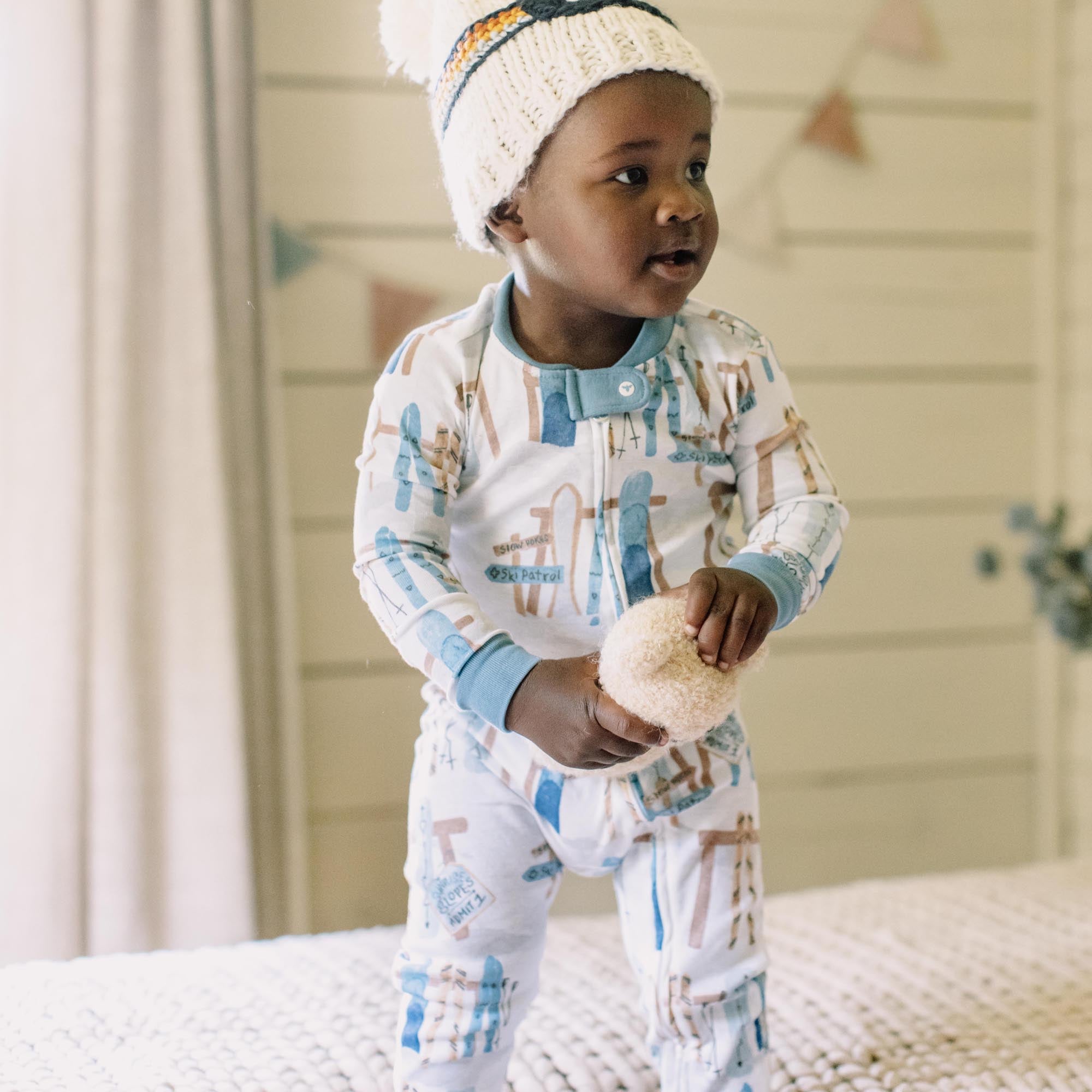 Sunrise Slopes Organic Cotton Two-Piece Pajamas - Mountain Blue