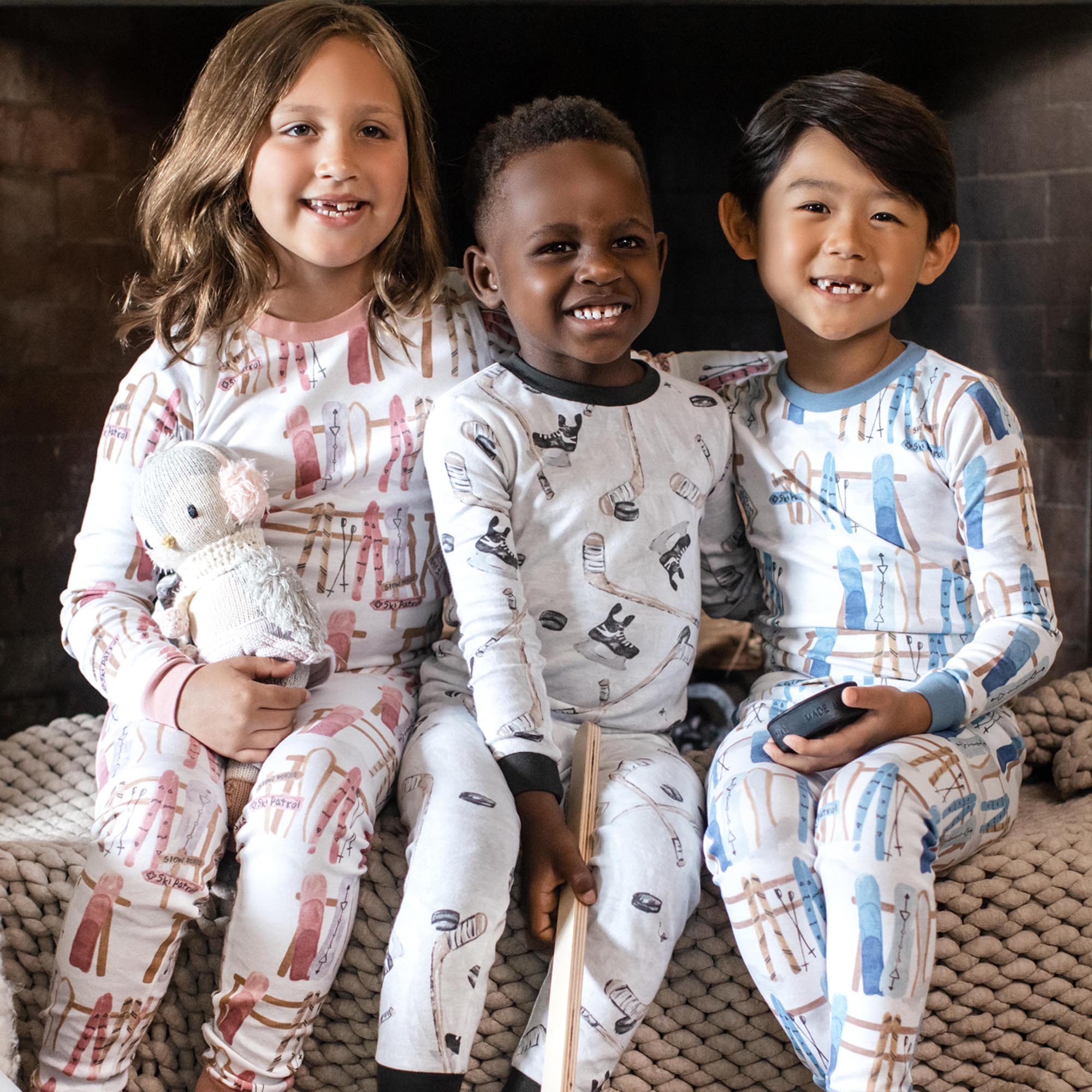 Sunrise Slopes Organic Cotton Two-Piece Pajamas - Organic Rose