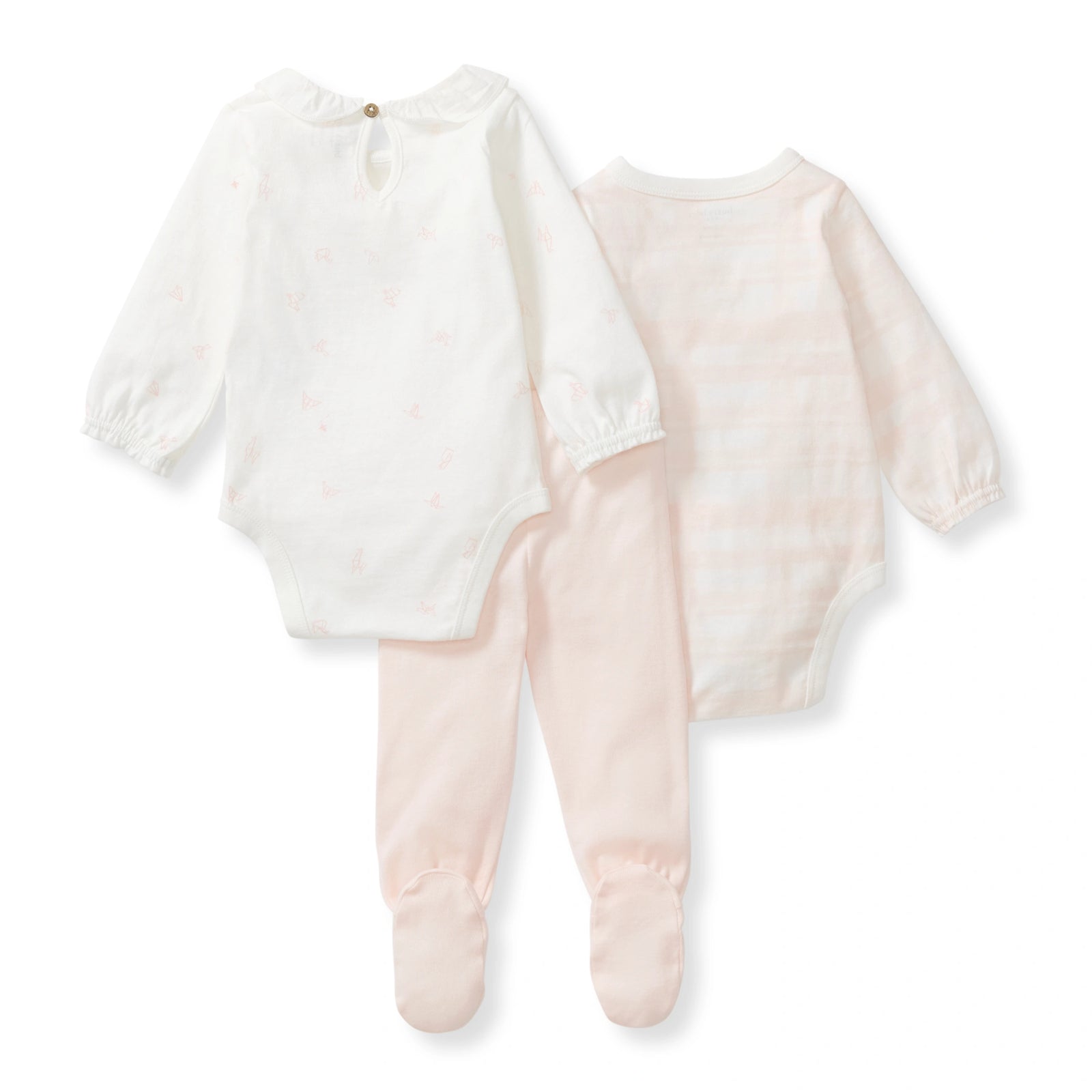 Origami Baby Girl 3-Piece Bodysuit & Pants Set Back