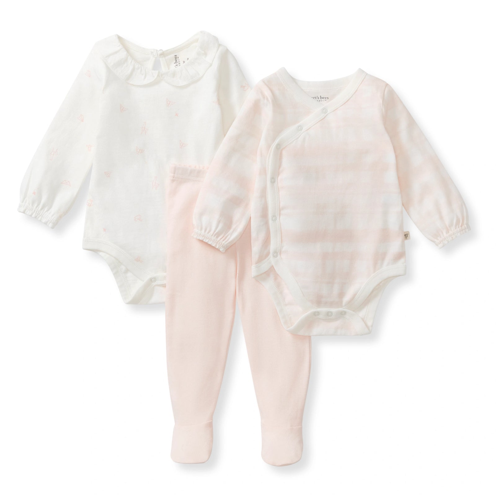 Origami Baby Girl 3-Piece Bodysuit & Pants Set
