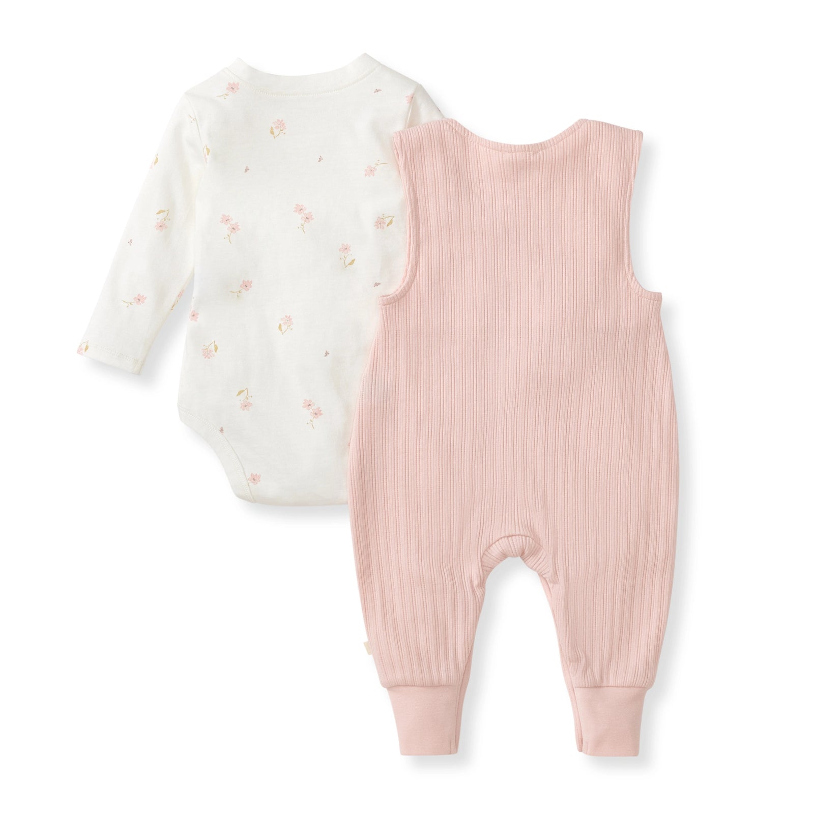 Floral Bodysuit & Jumpsuit Baby Girl Set Back