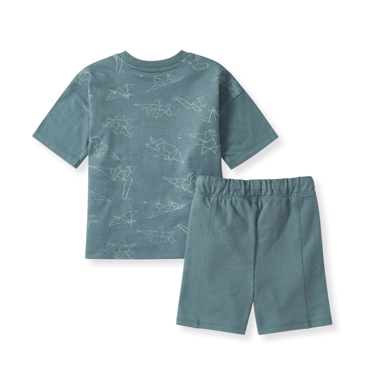 Origami Dinos Boy Tee & Shorts Set Back
