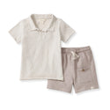 Chunky Slub Polo Shirt & Shorts Set
