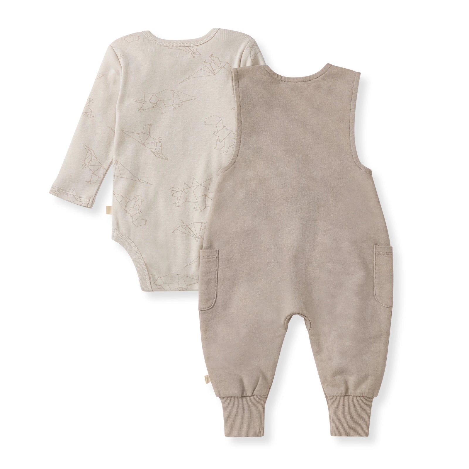 Origami Dinos Baby Boy Bodysuit & Jumpsuit Set Back