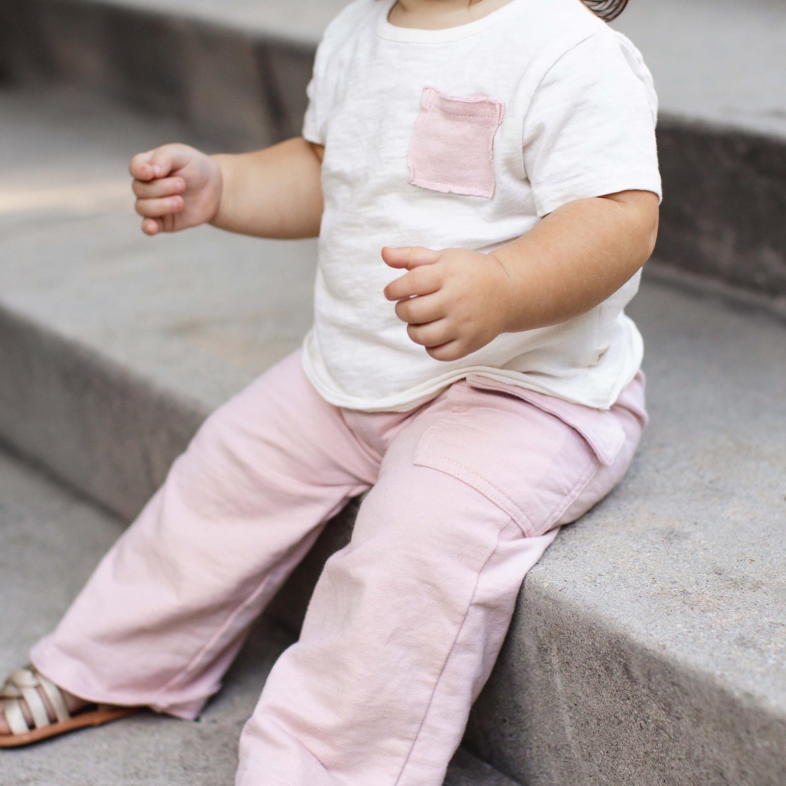 Product Image 1 of Girl Slub Pocket Tee & Pants Set