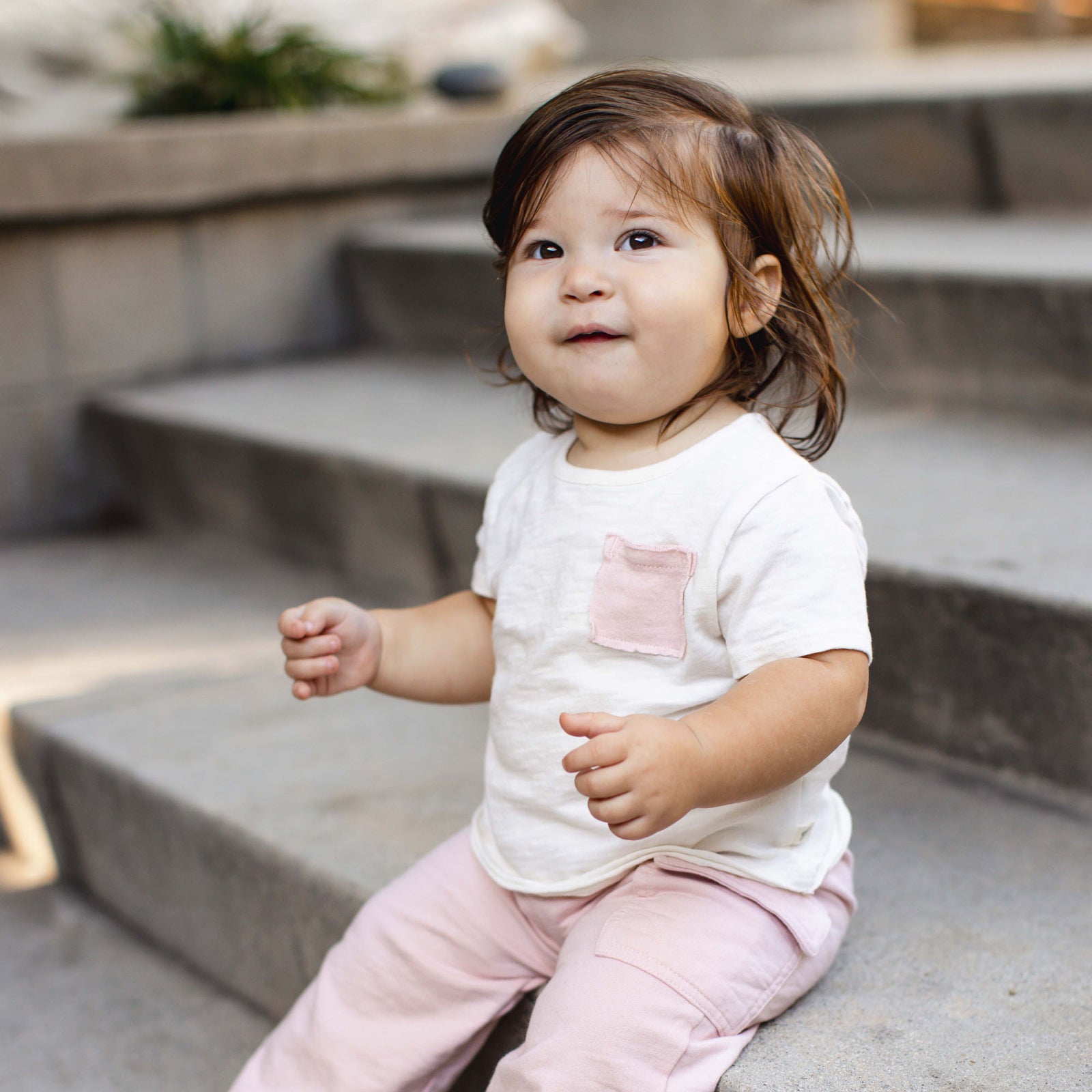 Product Image 1 of Girl Slub Pocket Tee & Pants Set