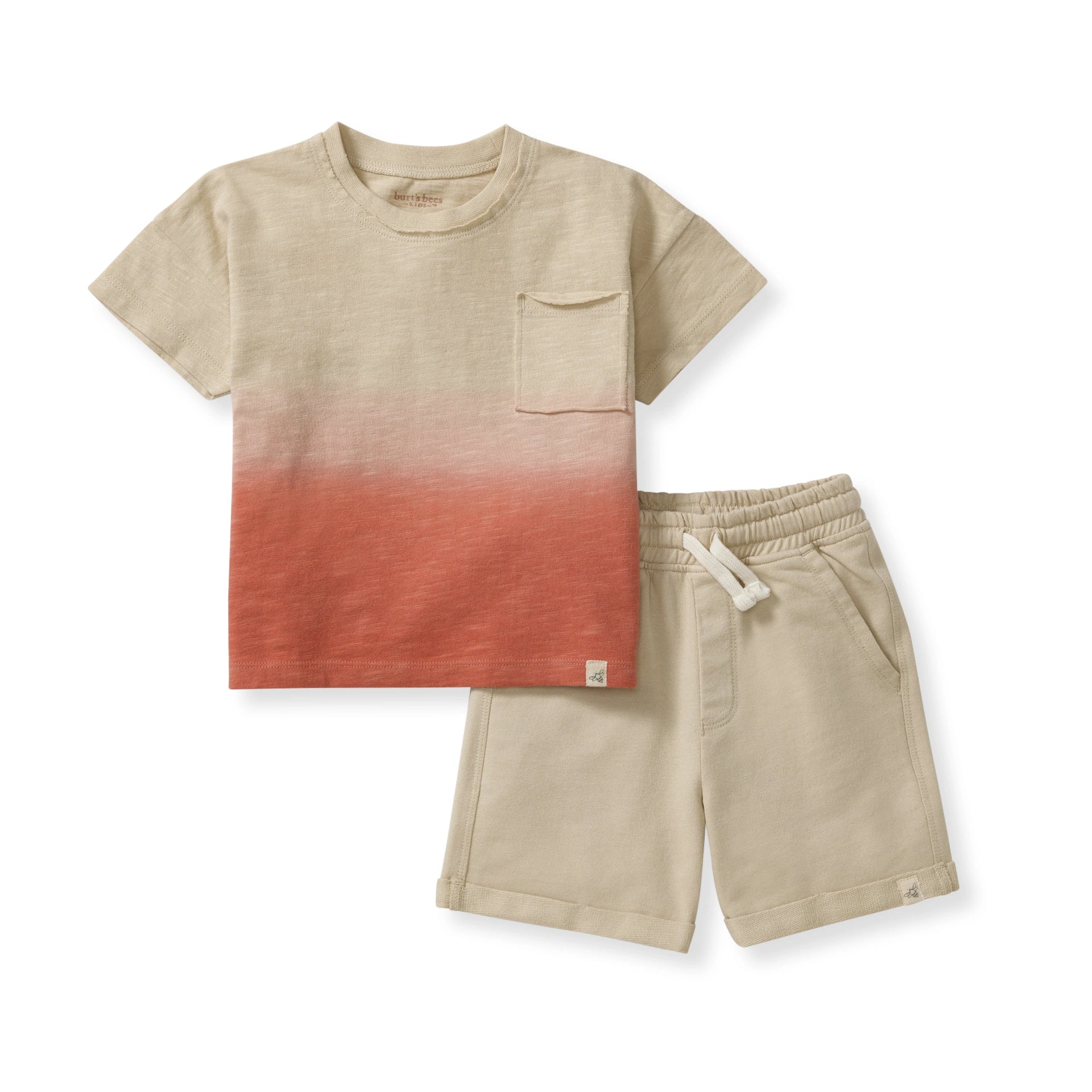 Dip Dye Pocket Tee & Shorts Set