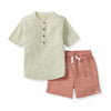 Seersucker Boy Shirt & Shorts Set