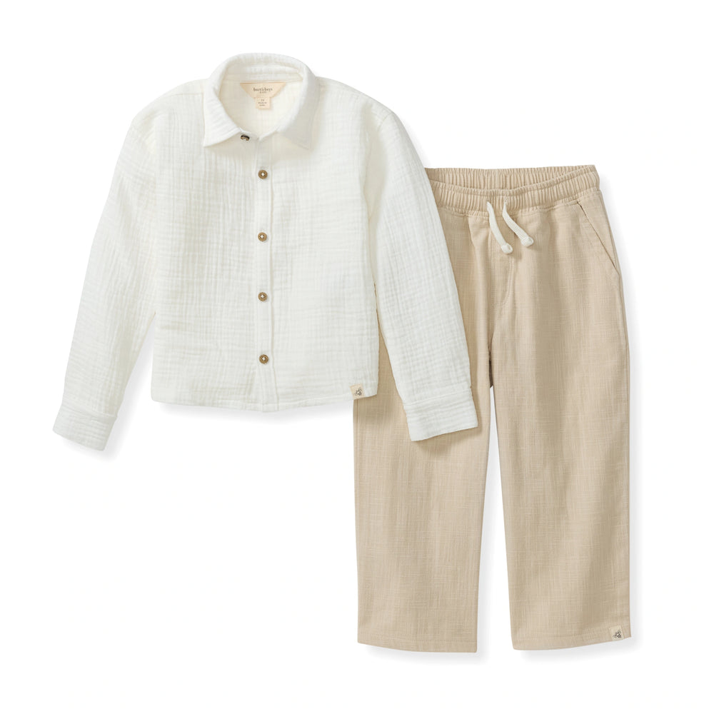 Button Down Boy Shirt & Pants Set