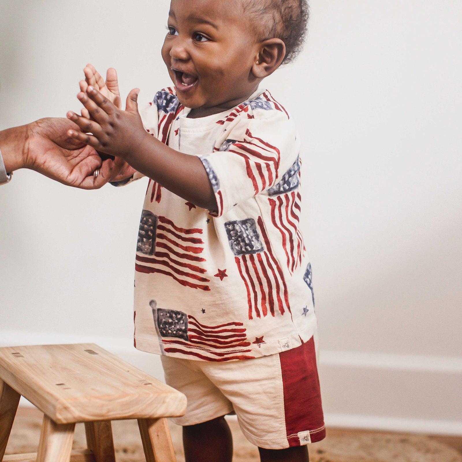 Product Image 1 of American Flag Boy Tee & Shorts Set