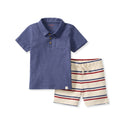 USA Stripe Polo Shirt & Shorts Set