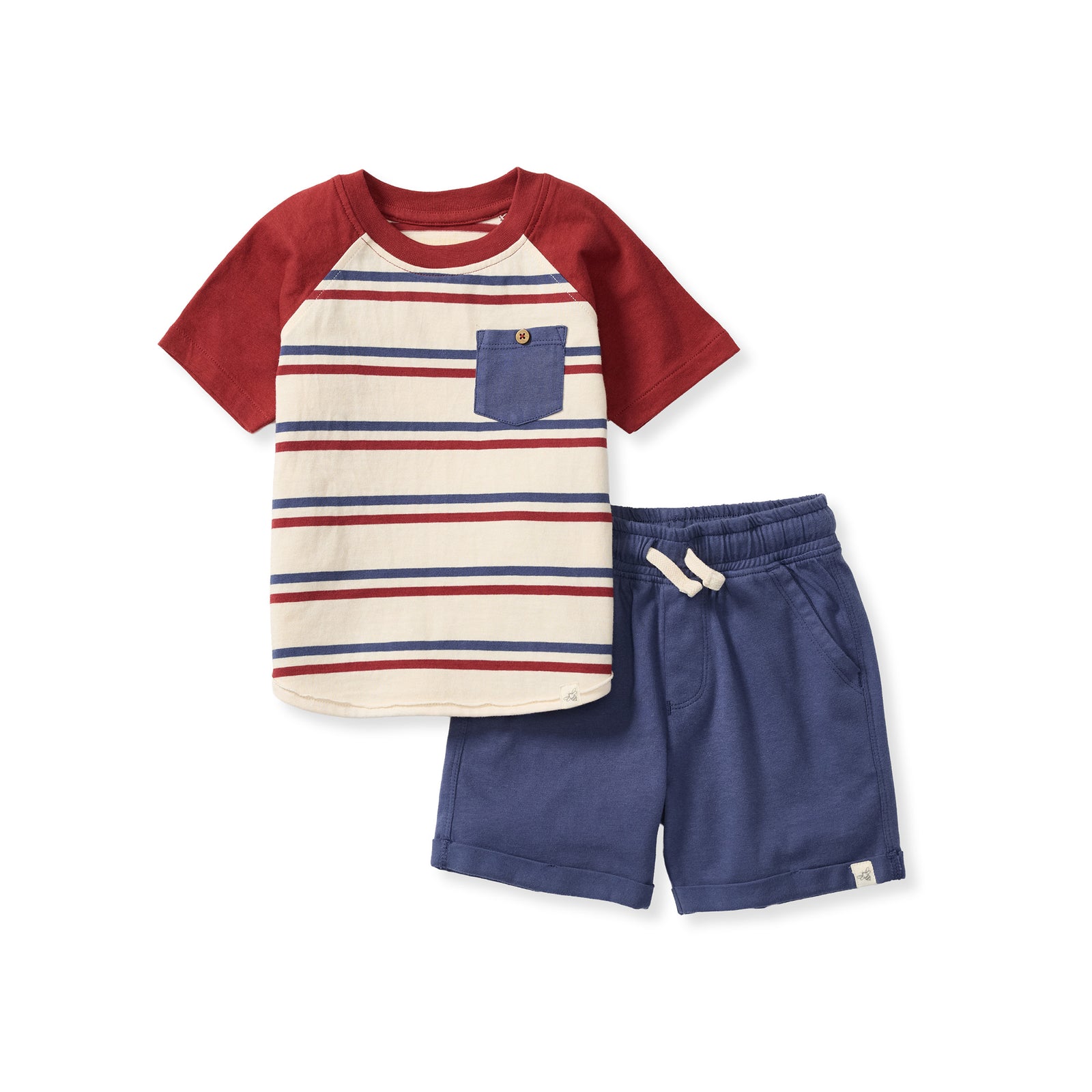 USA Stripe Boy Tee & Shorts Set