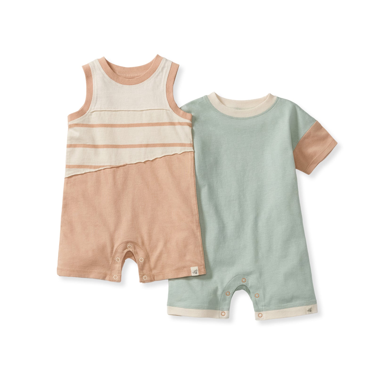 Basic Stripe Baby Boy Romper Set 2-Pack - Sweet Maple