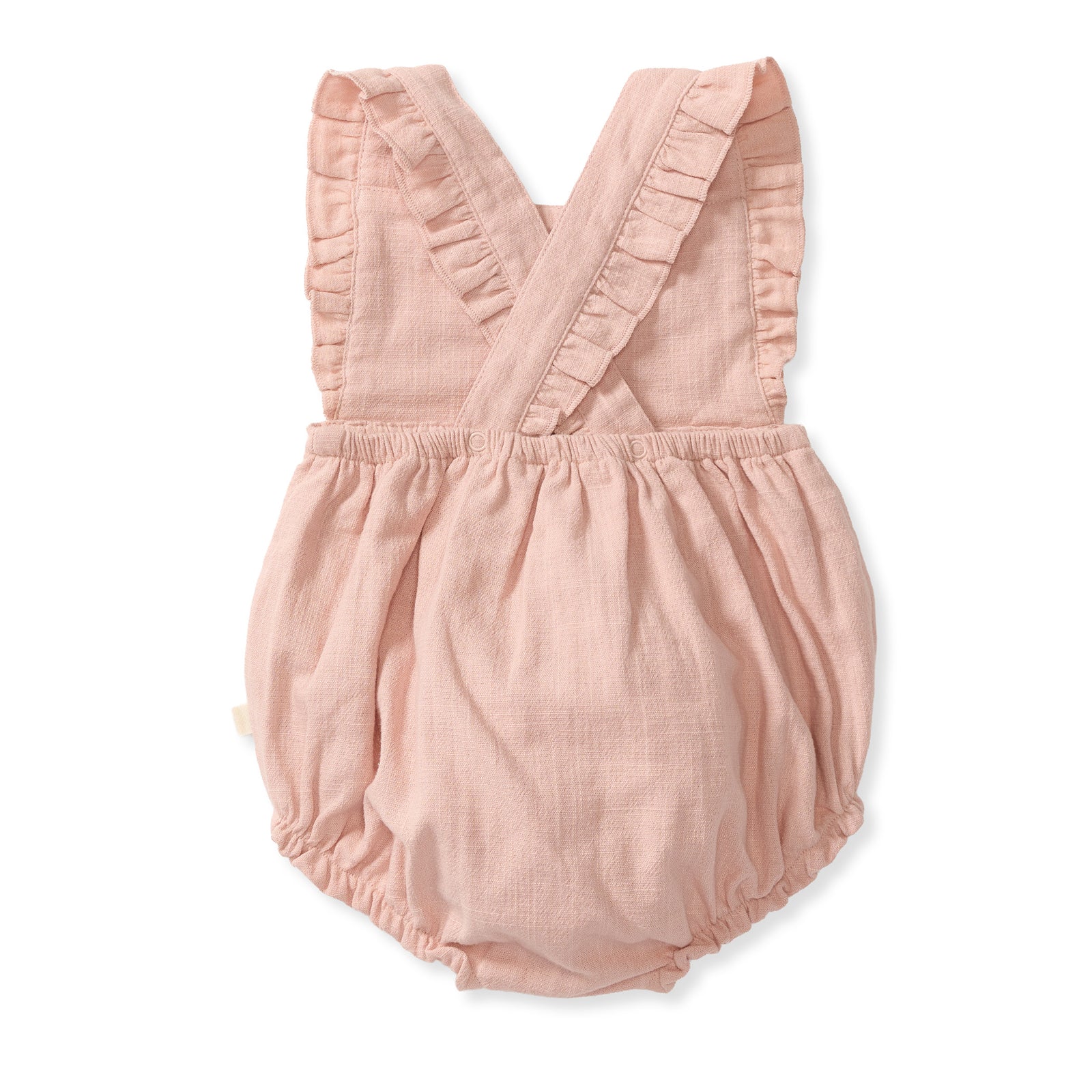 Check Gauze Pink Girl Romper - Smokey Rose