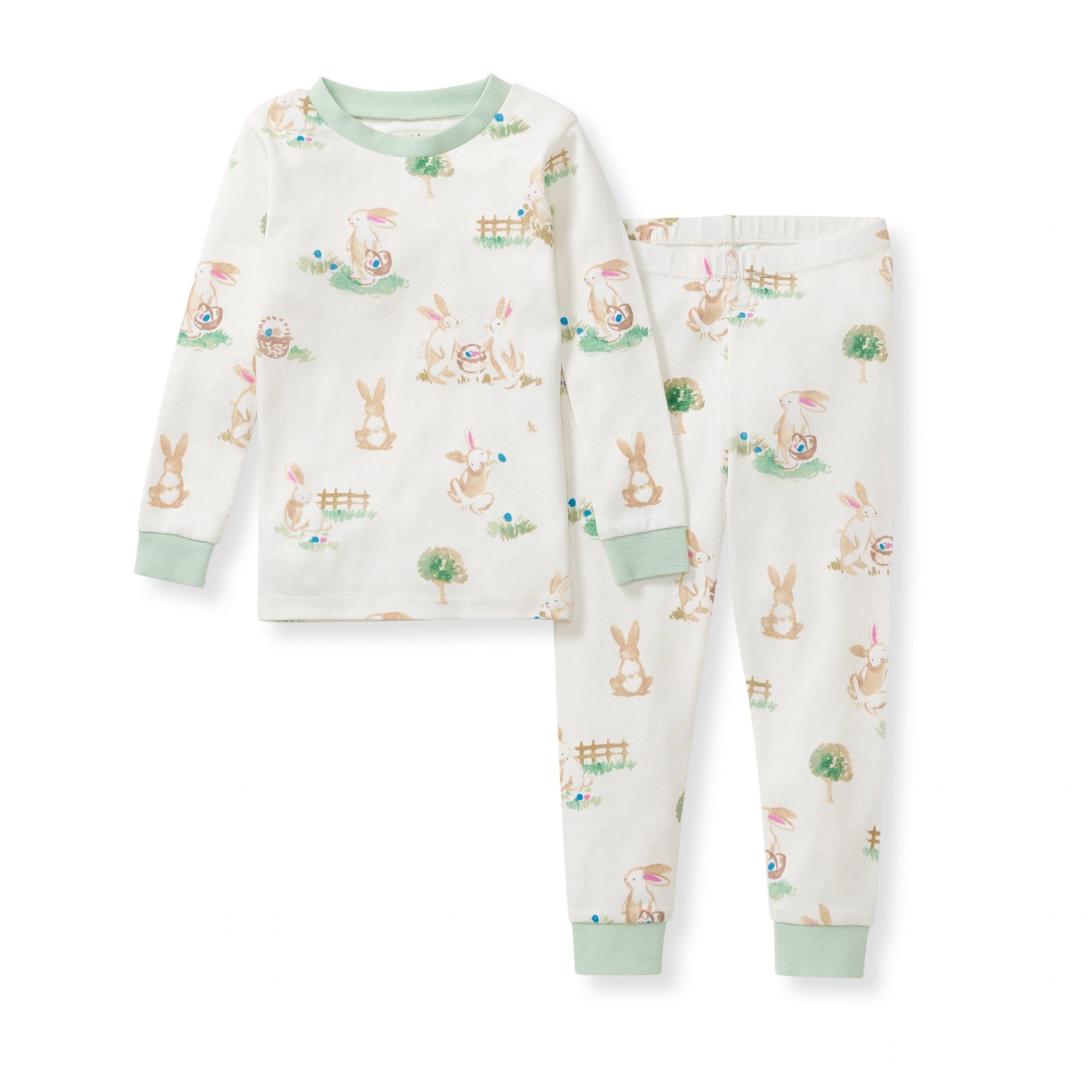 Bunny Egg Hunt Organic Cotton Two-Piece Pajamas