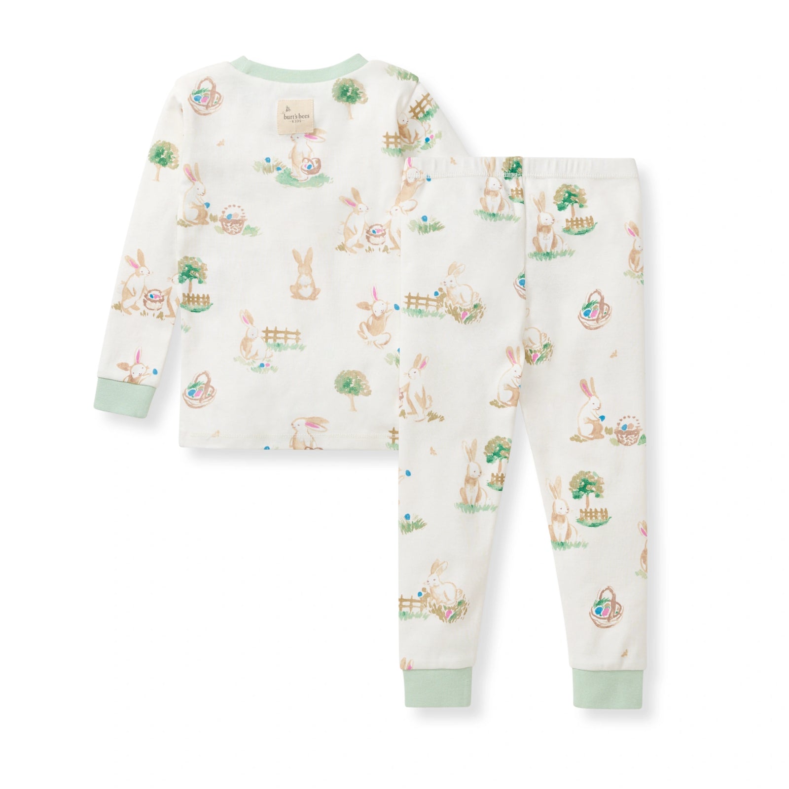 Bunny Egg Hunt Organic Cotton Two-Piece Pajamas Back
