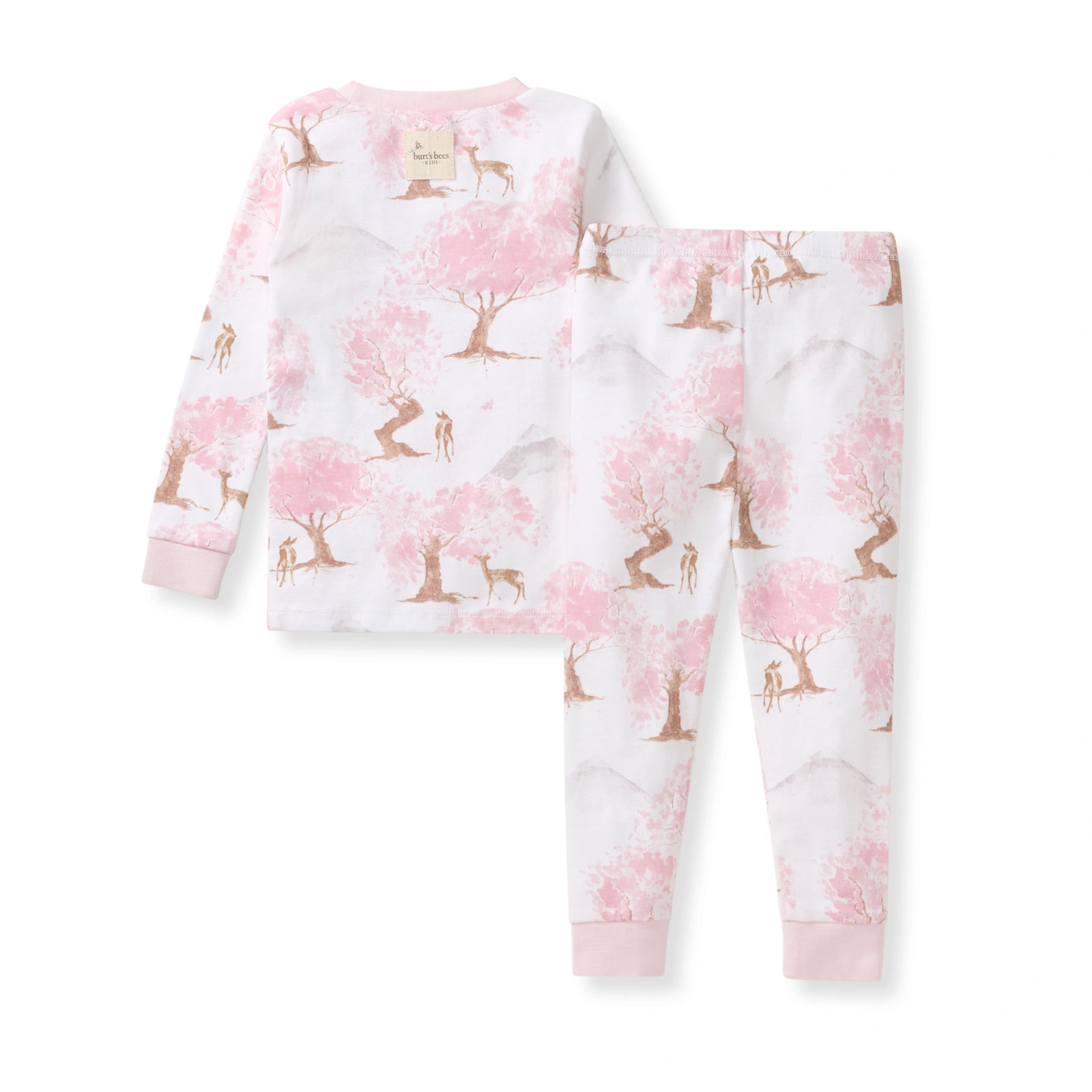 Cherry Blossom Tree Organic Cotton Two-Piece Pajamas Back