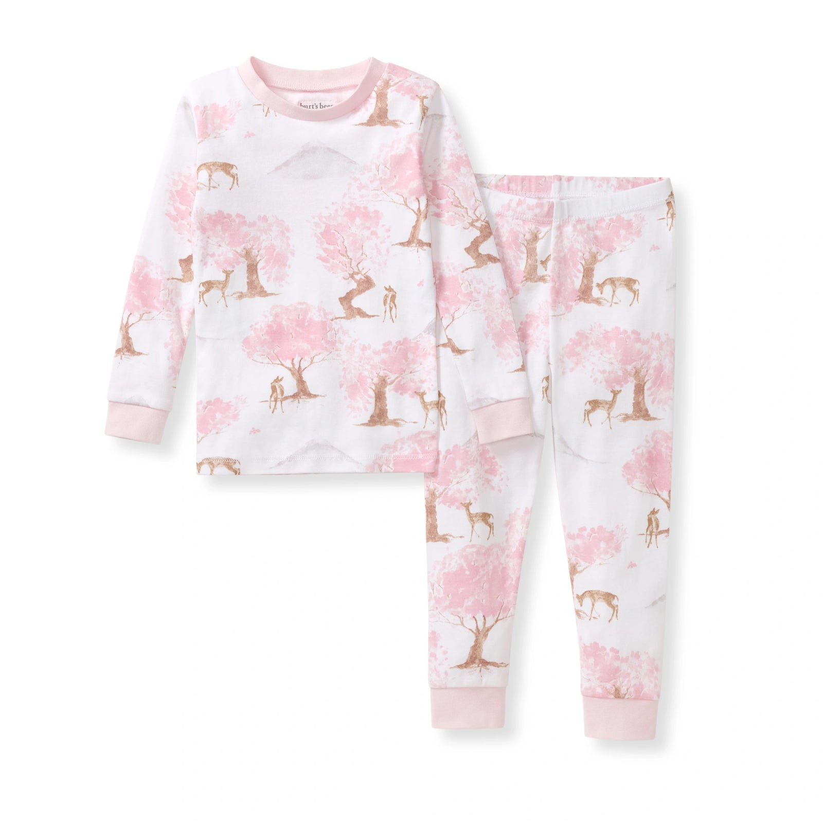 Cherry Blossom Tree Organic Cotton Two-Piece Pajamas
