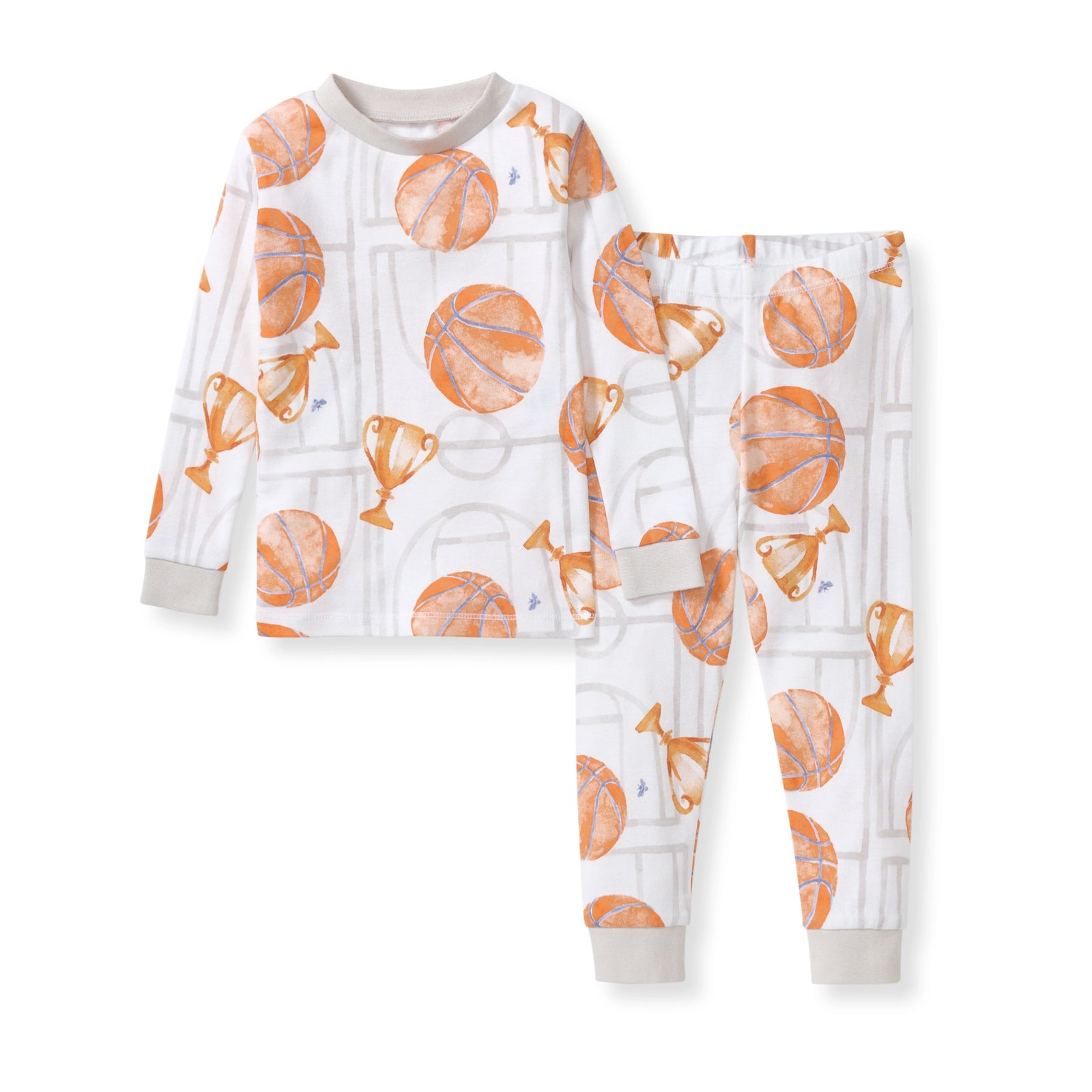 Basketball Court Organic Cotton Two-Piece Pajamas