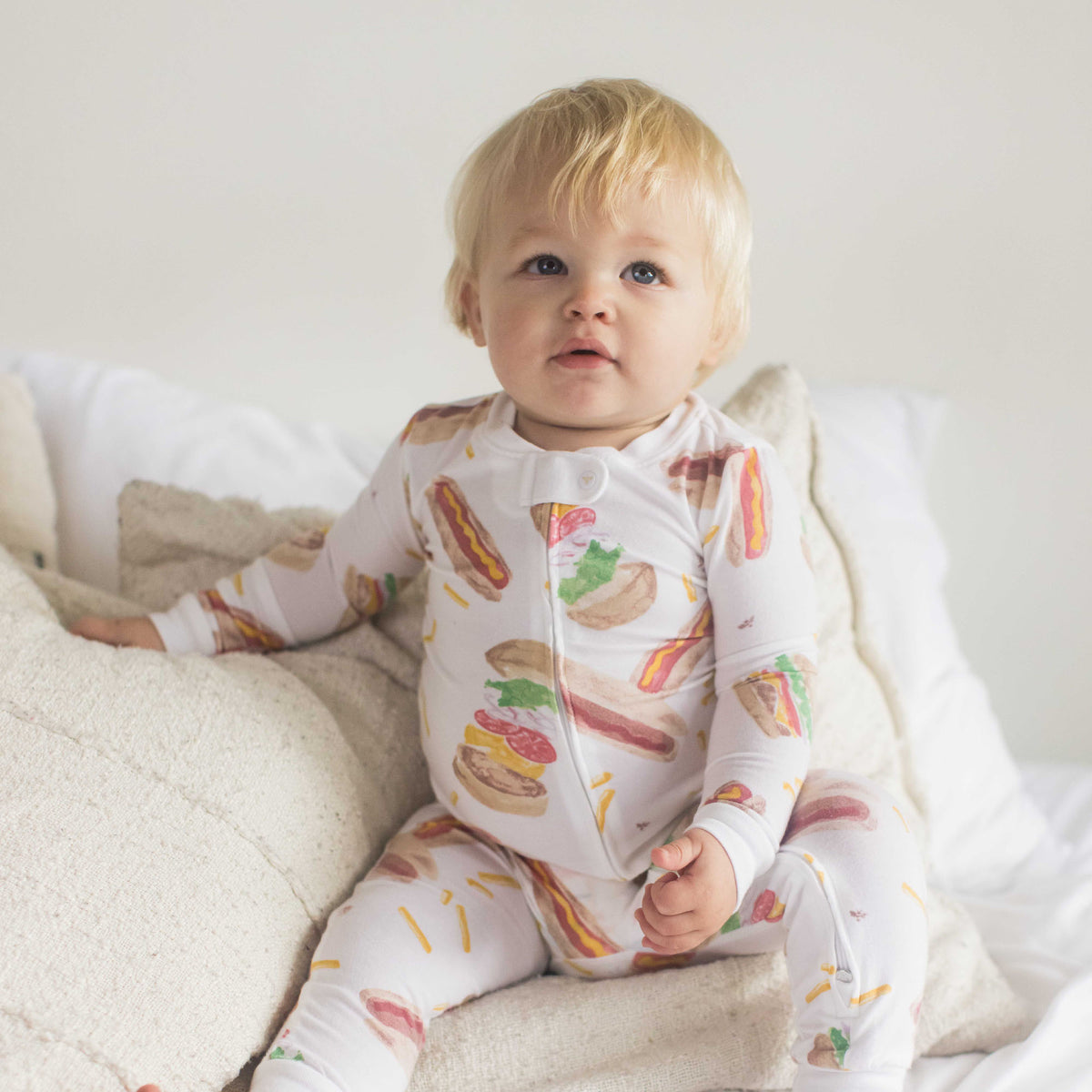 Hot Dogs & Hamburgers Honeysoft™ Lyocell Footless Baby Sleeper - View 2