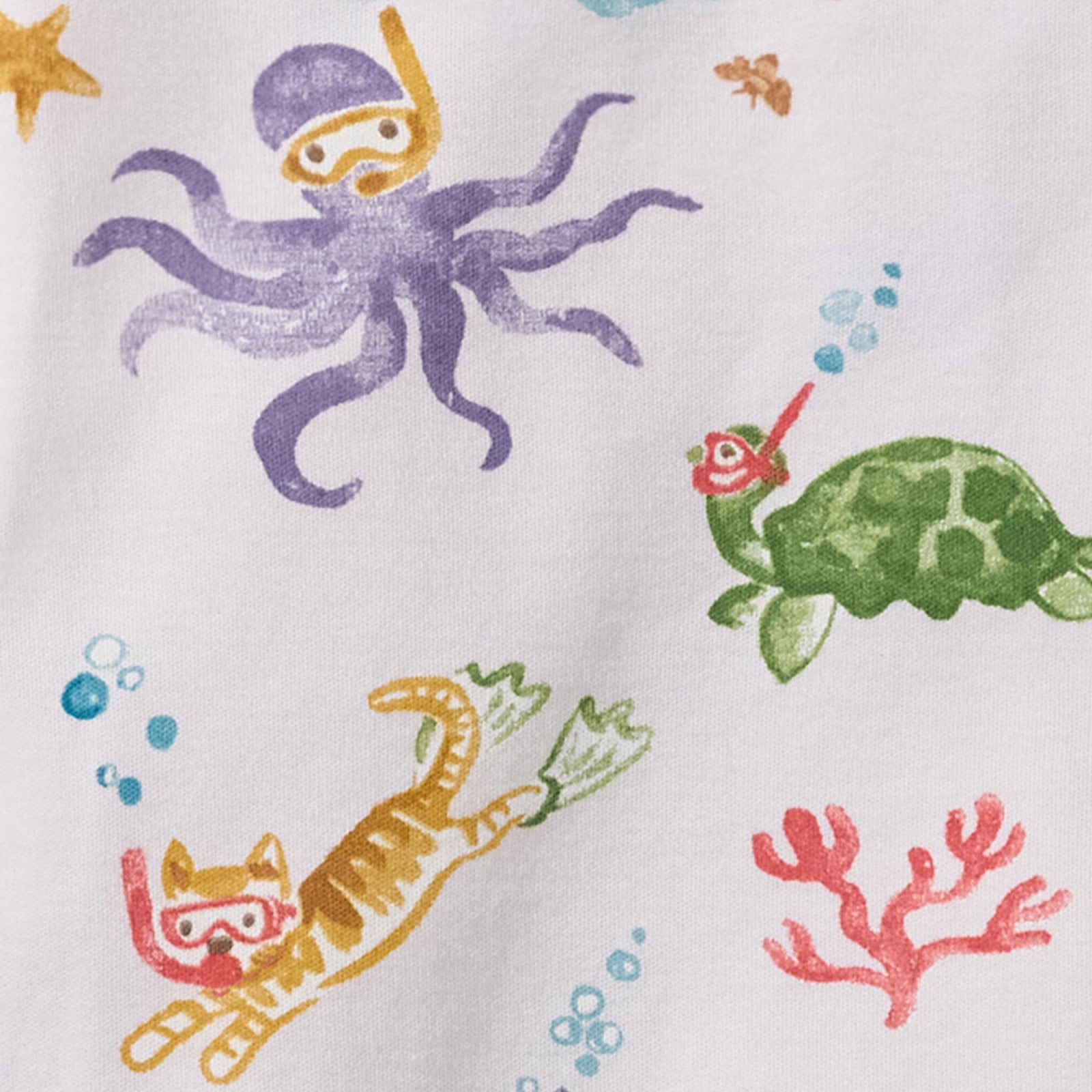 Snorkeling Friends Organic Cotton Swatch