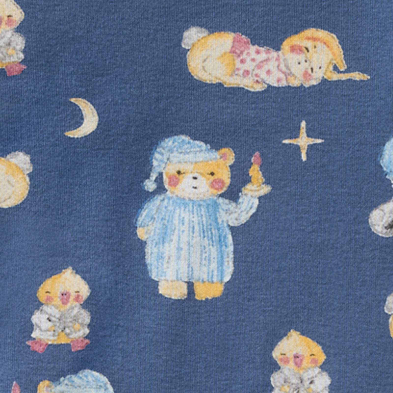 Good Night Mrs. Bear Organic Cotton Pajamas Swatch