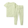 Honeysoft™ lyocell sea green pajama set: short-sleeve top and long pants