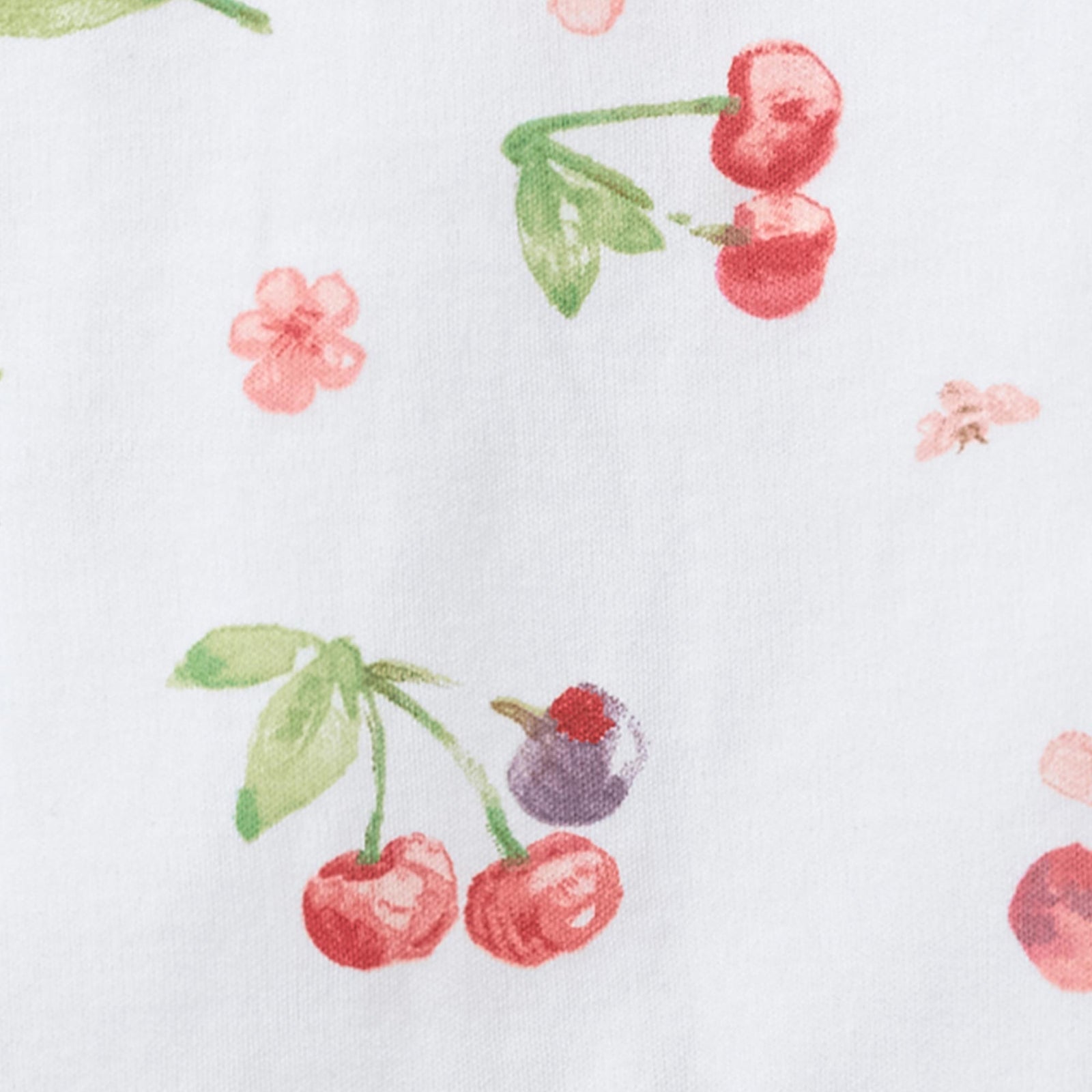 Cherries & Blossoms Organic Cotton Swatch