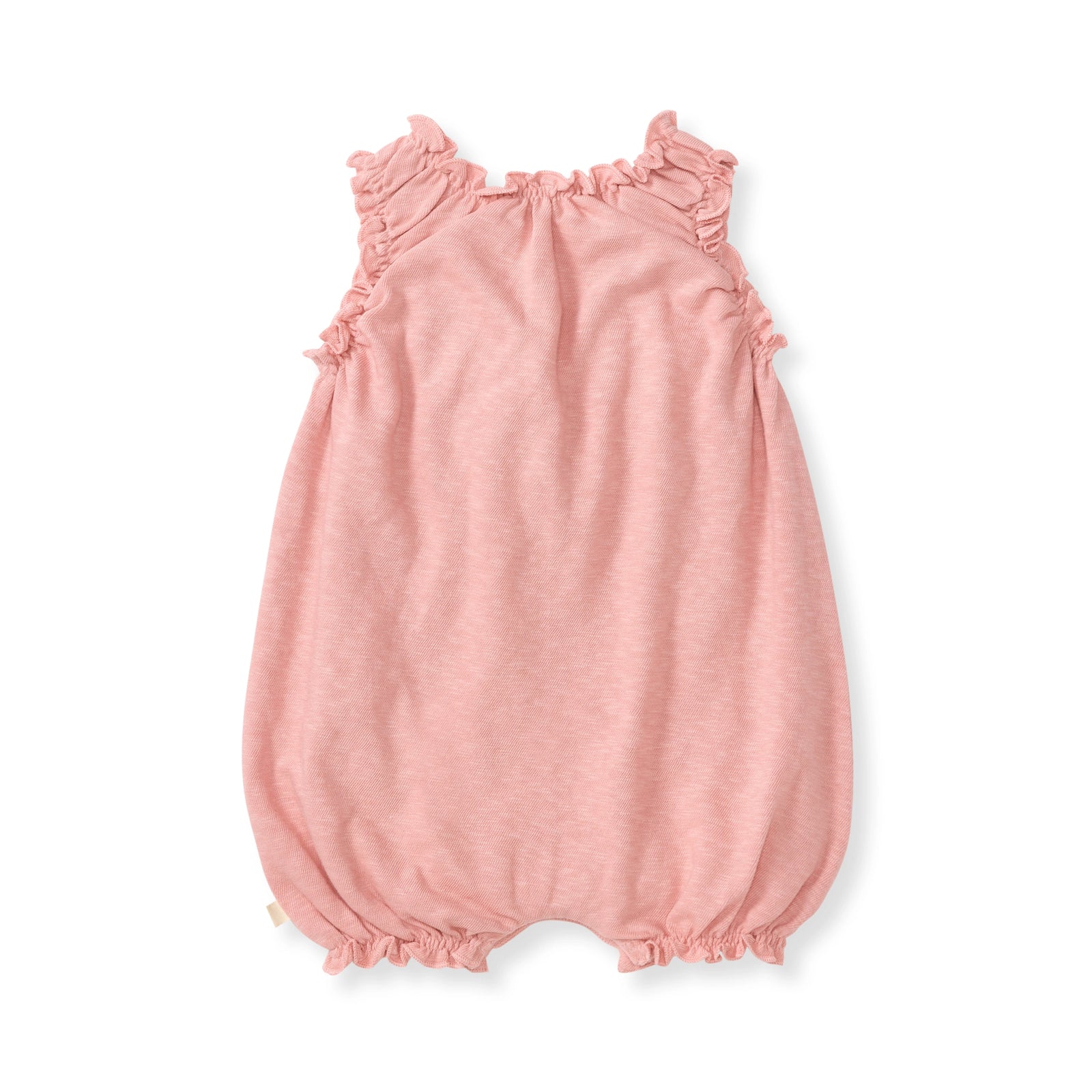 Chunky Slub Pink Baby Girl Romper Back
