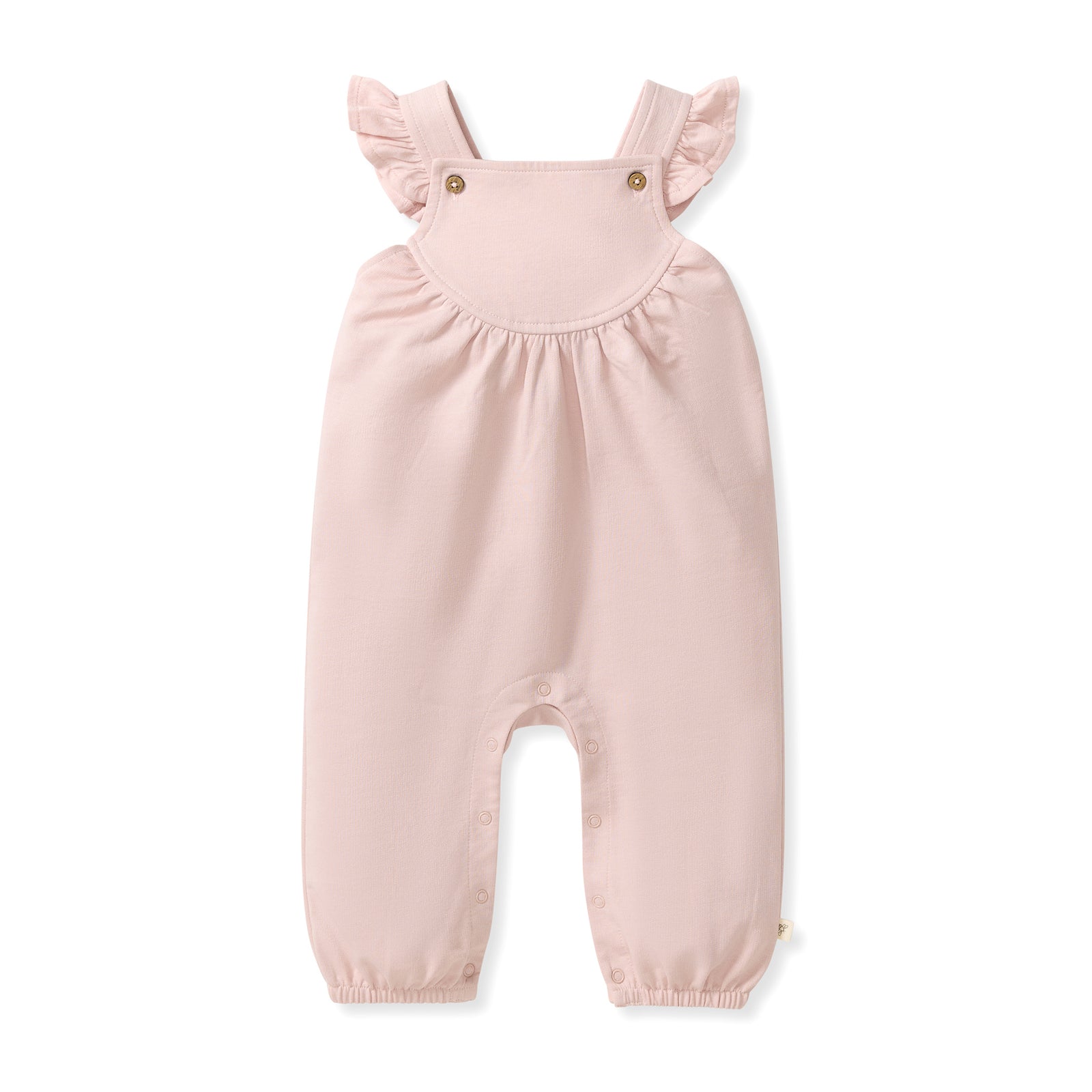 Organic Baby Girl Curved Yoke Jumpsuit