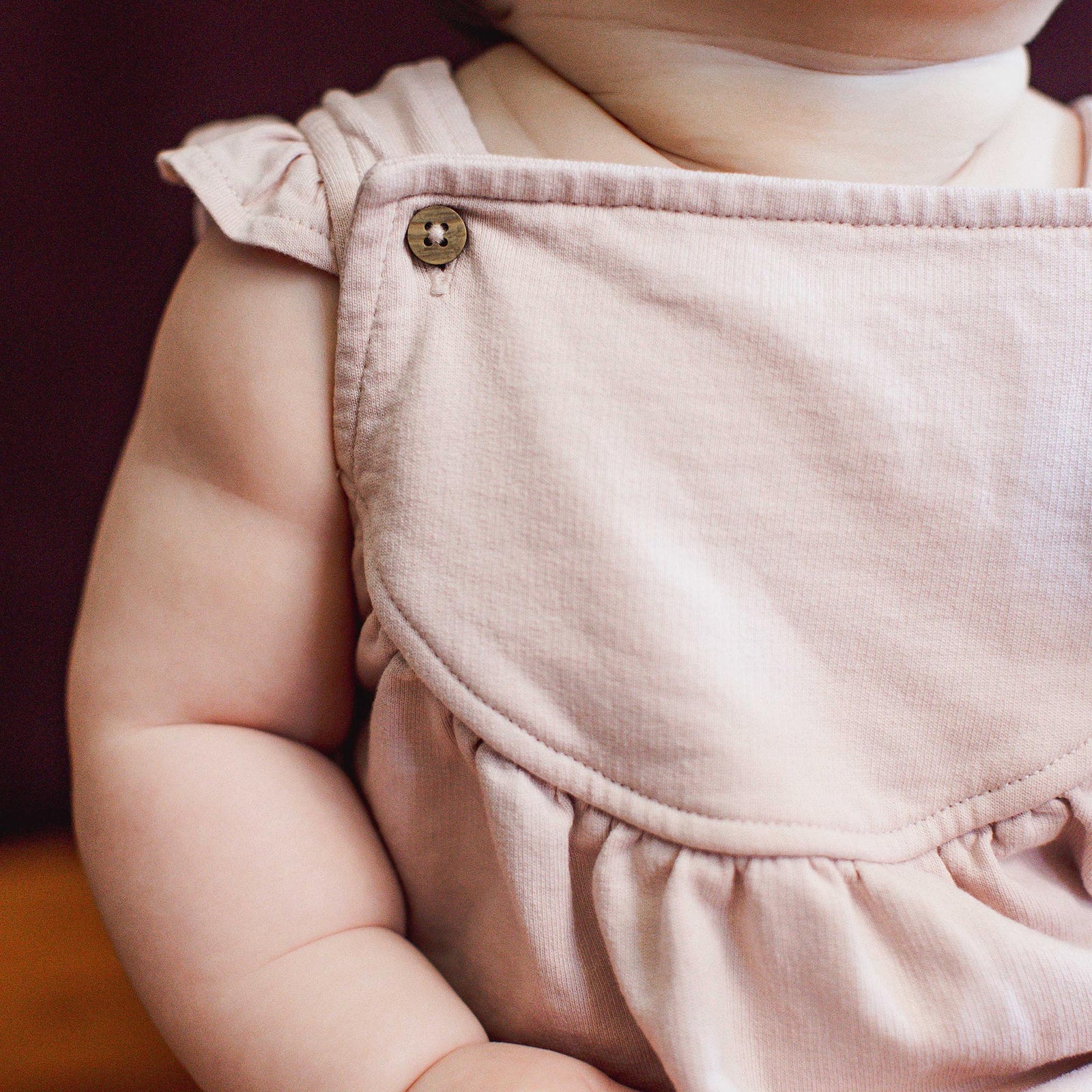 Product Image 1 of Organic Baby Girl Curved Yoke Jumpsuit