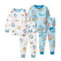 4 Piece Nordic Hero & Viking Ships Organic Cotton Two-Piece Pajamas