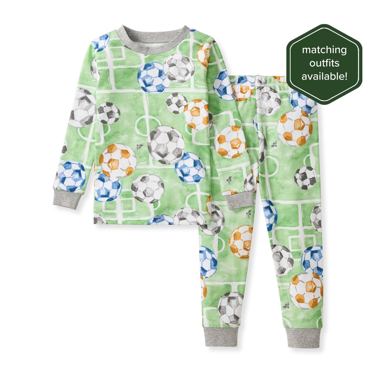 Soccer Field Organic Cotton Two-Piece Pajamas