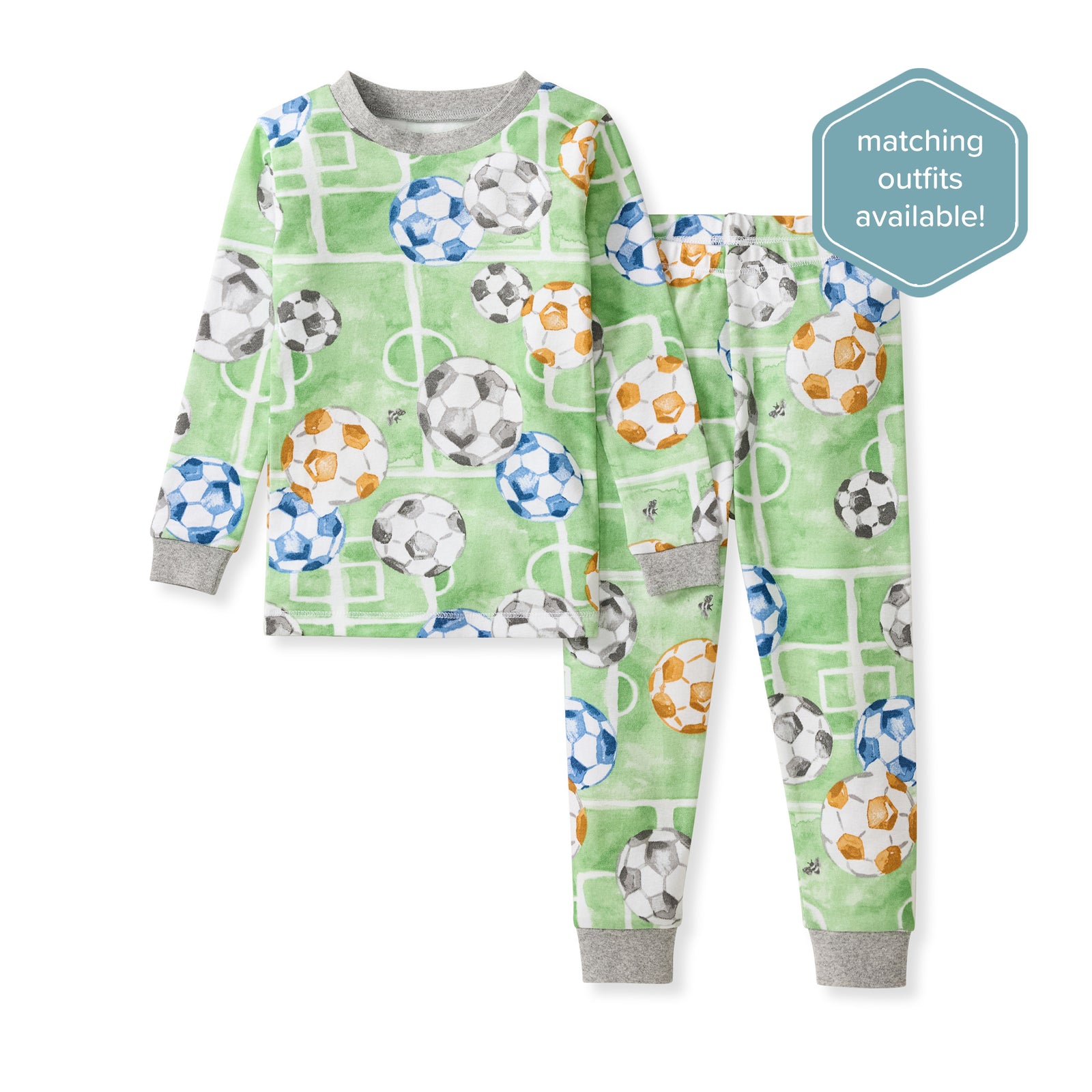 Soccer Field Organic Cotton Two-Piece Pajamas