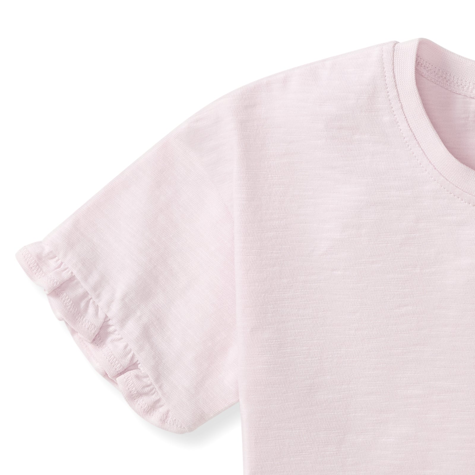 Drop Shoulder Ruffle T-Shirt