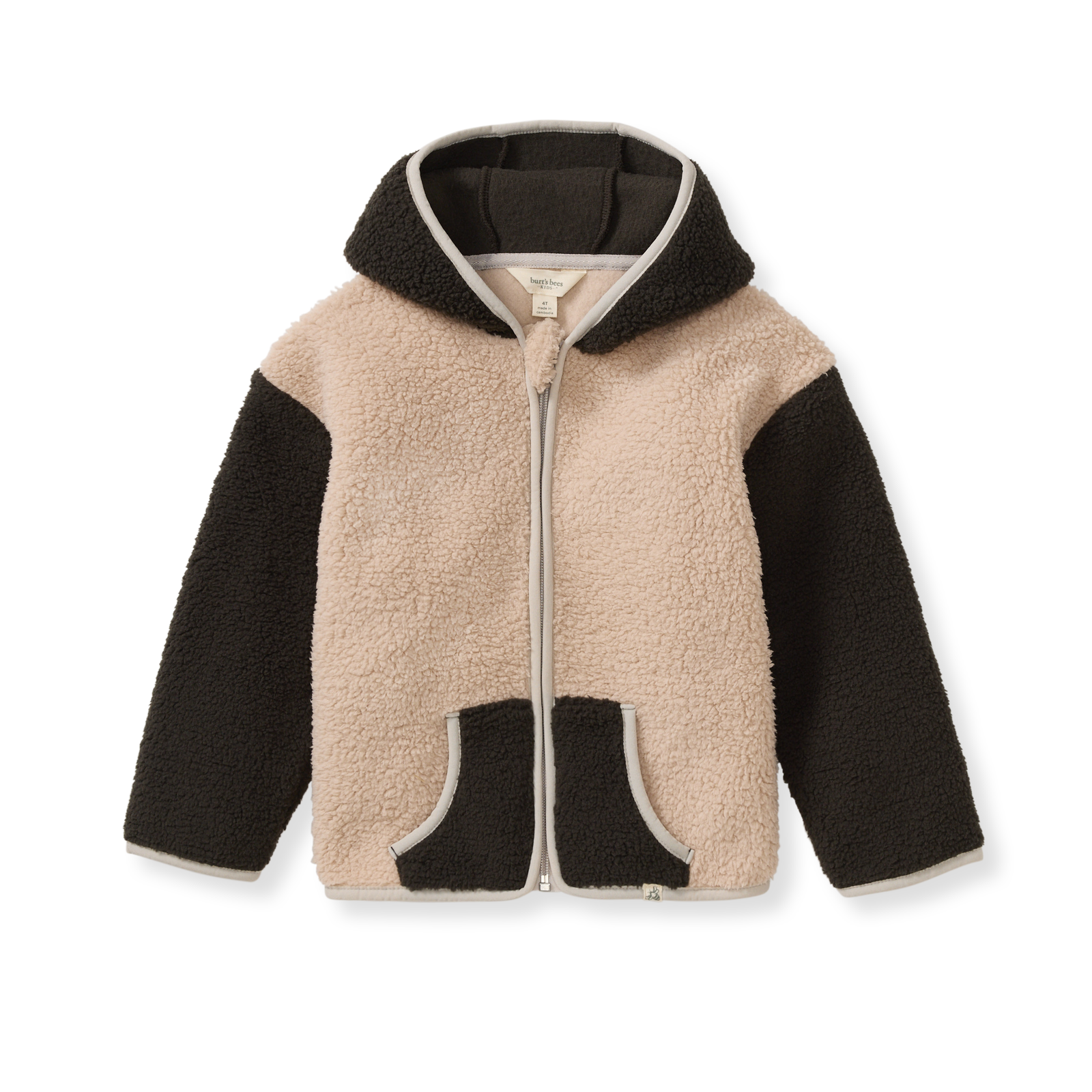 Sherpa-Style Zip Front Jacket - Delicate Doe